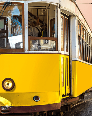 Lisbon yellow tram